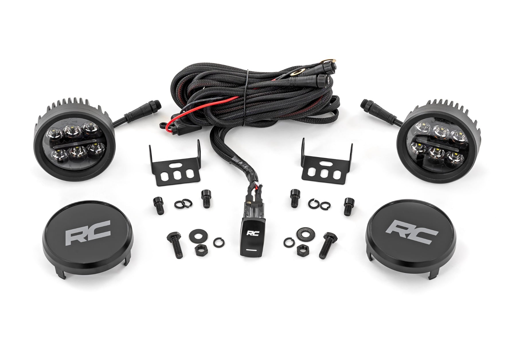 Rough Country 3.5 inch Black Series Round LED lights amber DRL
