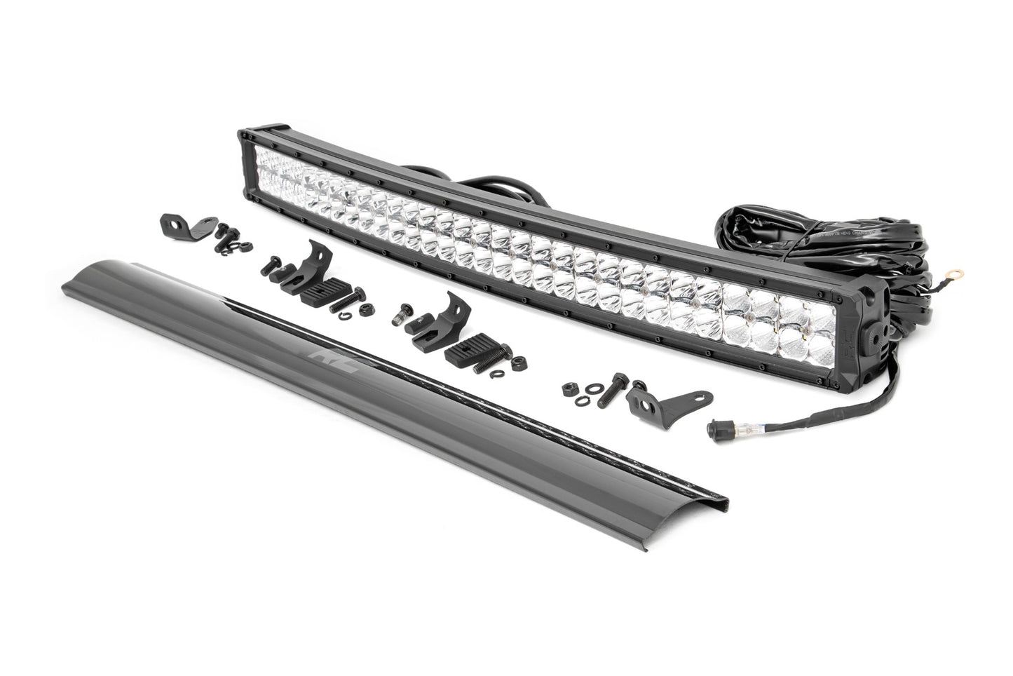 Rough Country 30 inch Chrome Series curved dual row LED light bar with DRL