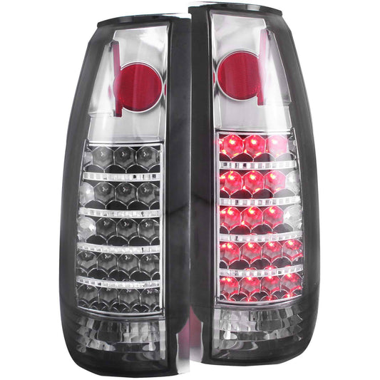ANZO USA G2 Series Tail Lights - Chrome/Smoke - 88-98 Chevy/GMC C/K1500-3500