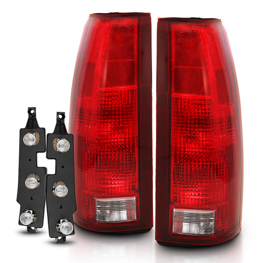 ANZO USA Tail Lights w/ Circuit Board - Chrome/Red-Clear - 88-98 Chevy/GMC C/K1500-3500