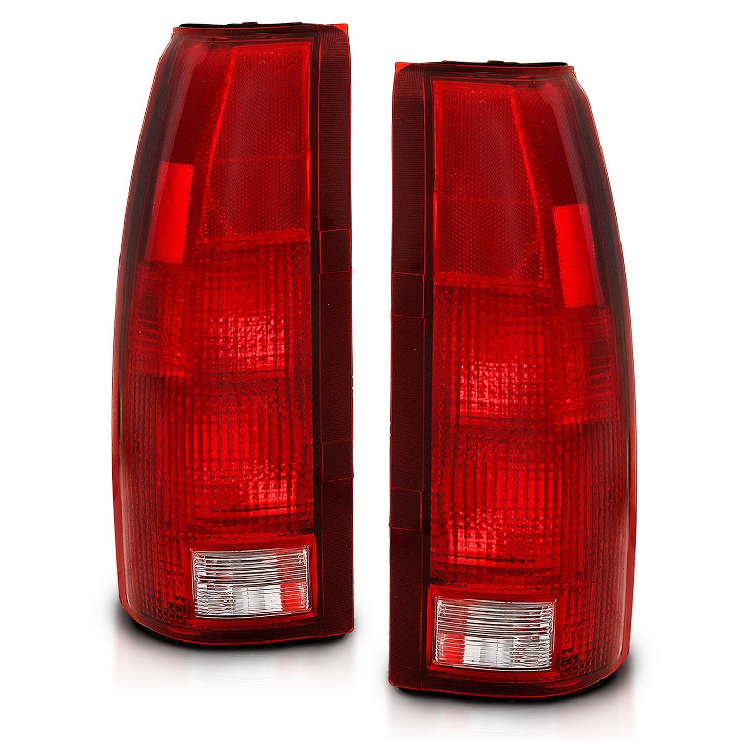 ANZO USA OE-Style Tail Lights - Chrome/Red-Clear - 88-98 Chevy/GMC C/K1500-3500