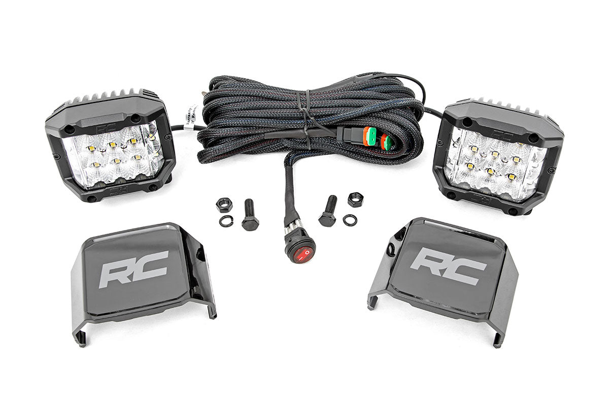 Rough Country 3 Inch Wide Angle LED Lights Pair - main view