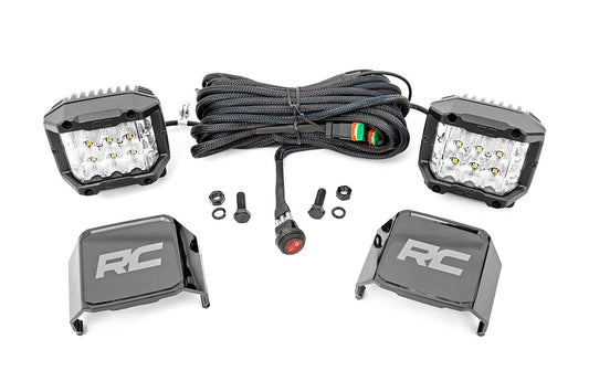 Rough Country 3 Inch Wide Angle LED Lights Pair - main view