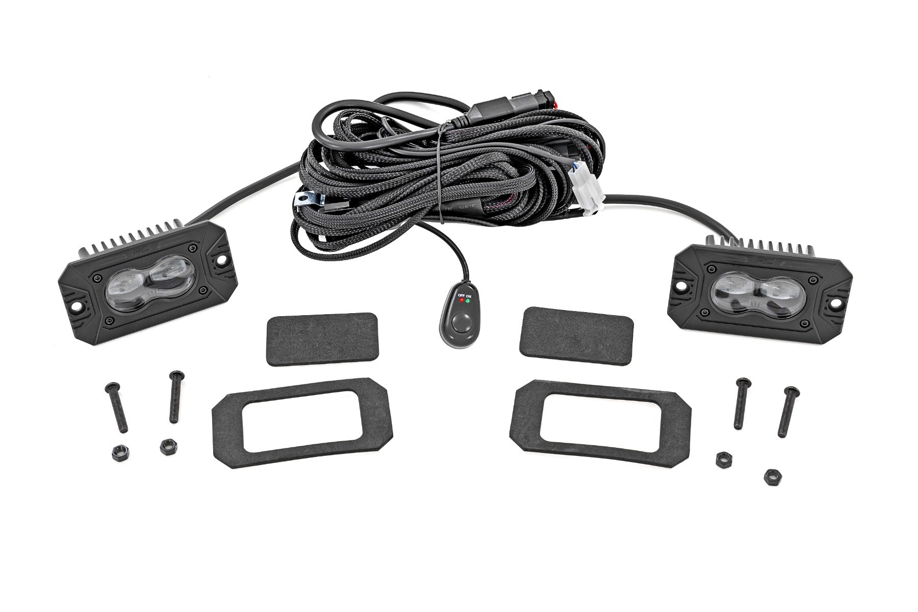 Rough Country 3x1.75 Inch LED Slim Fog Lights Flush Mount - main view