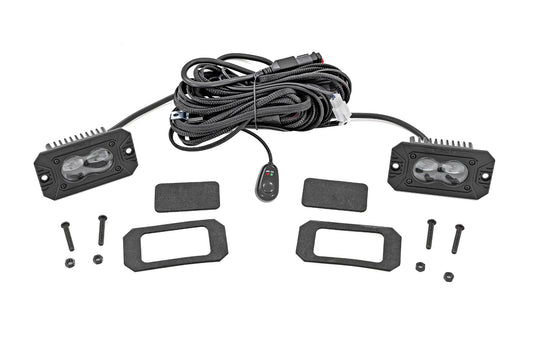 Rough Country 3x1.75 Inch LED Slim Fog Lights Flush Mount - main view