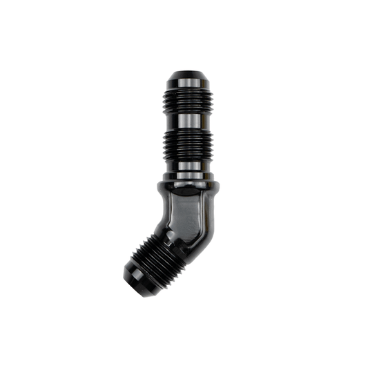 -4AN Bulkhead Fitting 45 Degree - Black