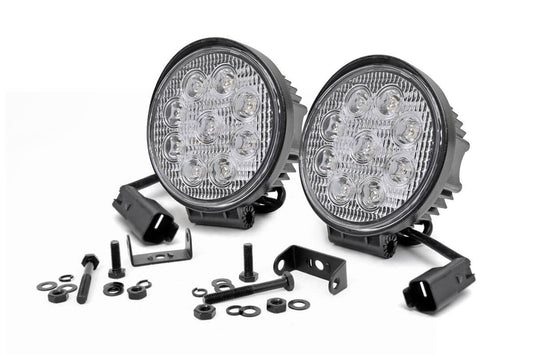 Rough Country 4 Inch Chrome Series Round LED Lights Pair - main view