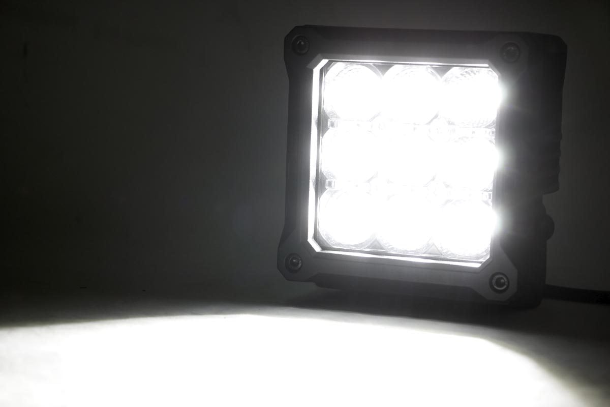 Rough Country 4 Inch LED Light Pods - angle view