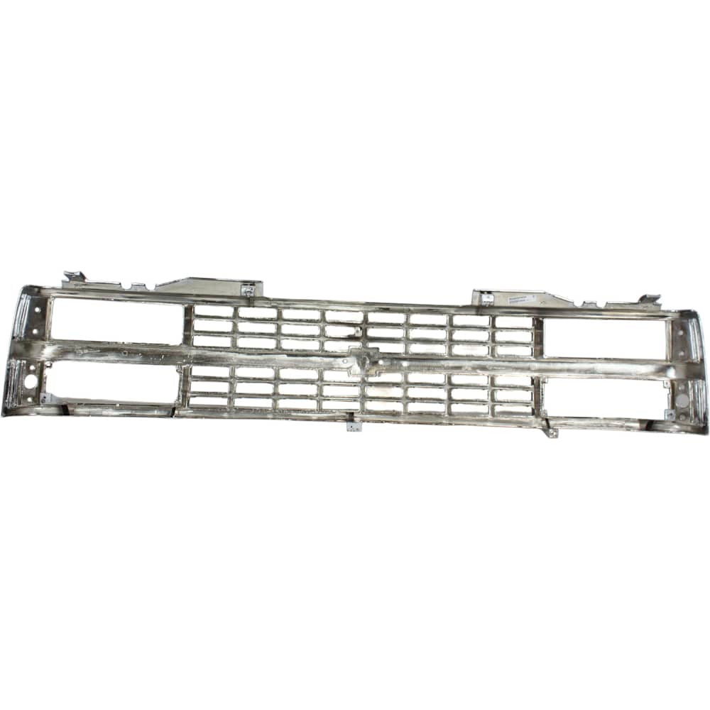 1989-1993 Chevy C/K pickup grille, chrome shell black insert, detail view