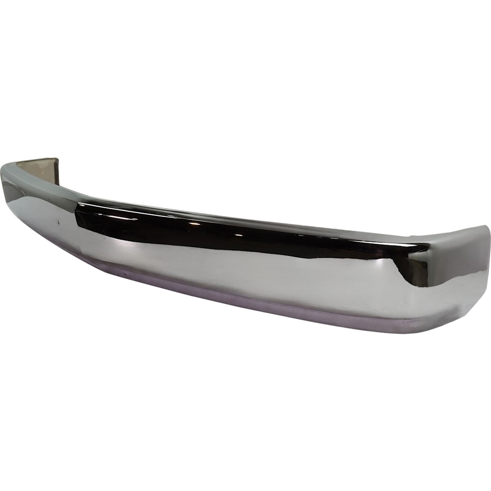 Chevy GMC C/K 1988-1998 chrome front bumper with license plate holes - detail view