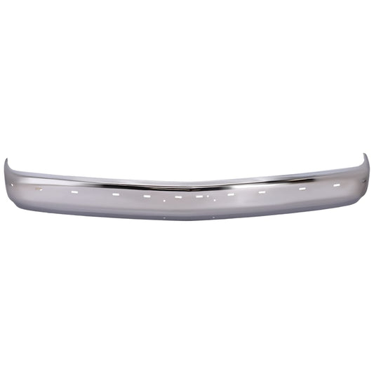 Chevy GMC C/K 1988-1998 chrome front bumper with impact strip holes - front view