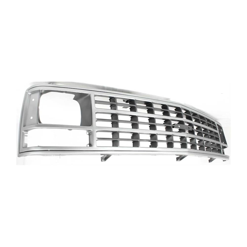 1989-1993 Chevy C/K pickup grille, gray, single headlight, angle view