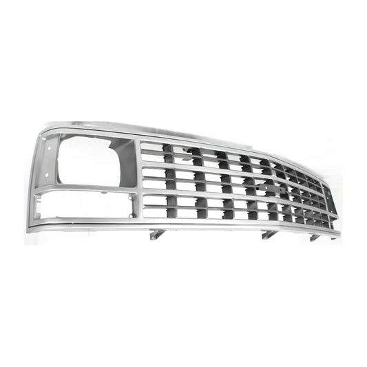 1989-1993 Chevy C/K pickup grille, gray, single headlight, angle view