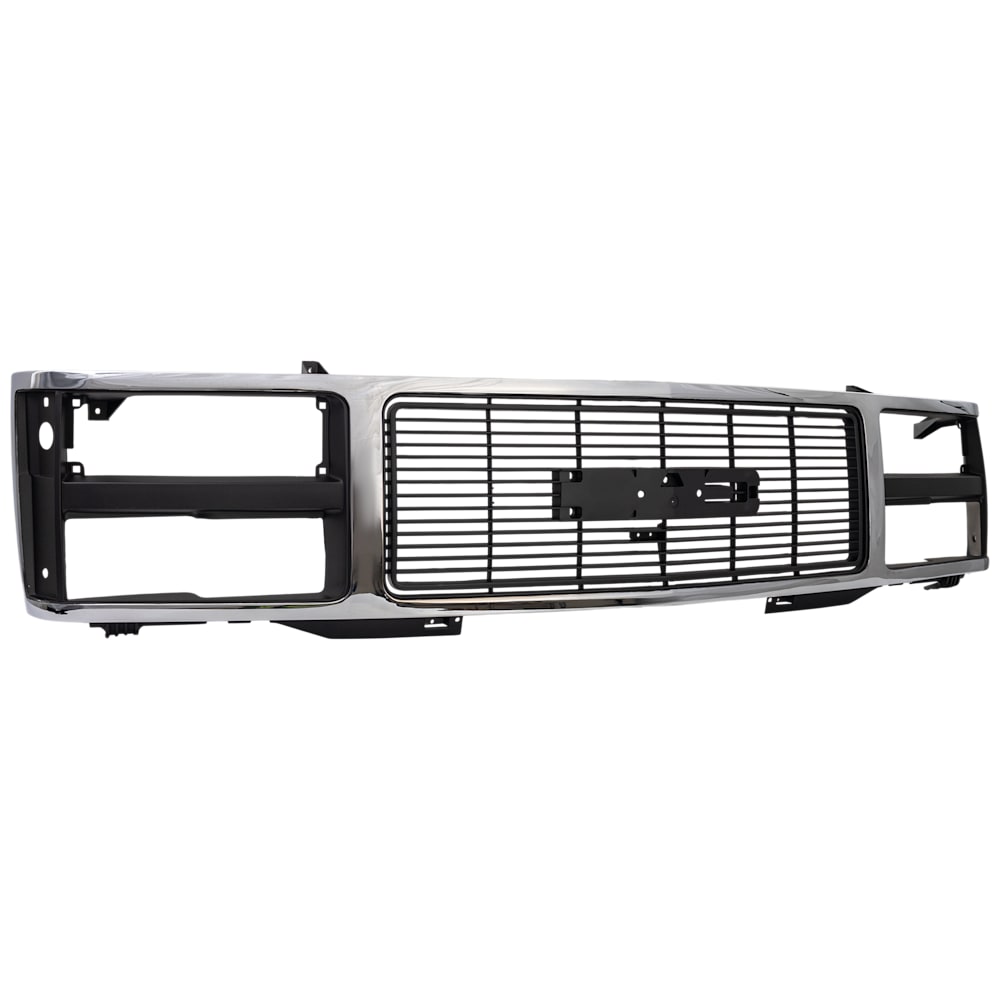 1989-1993 GMC C/K pickup grille, chrome shell black insert, side view