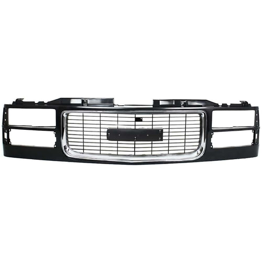 1994-1998 GMC C/K pickup Suburban grille, black shell chrome insert opening