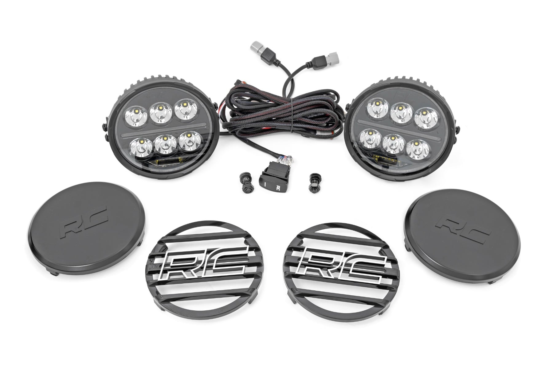 Rough Country 6.5 inch Round Black Series Halo LED lights