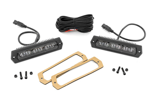 Rough Country 6 inch Black Series flush mount LED lights pair