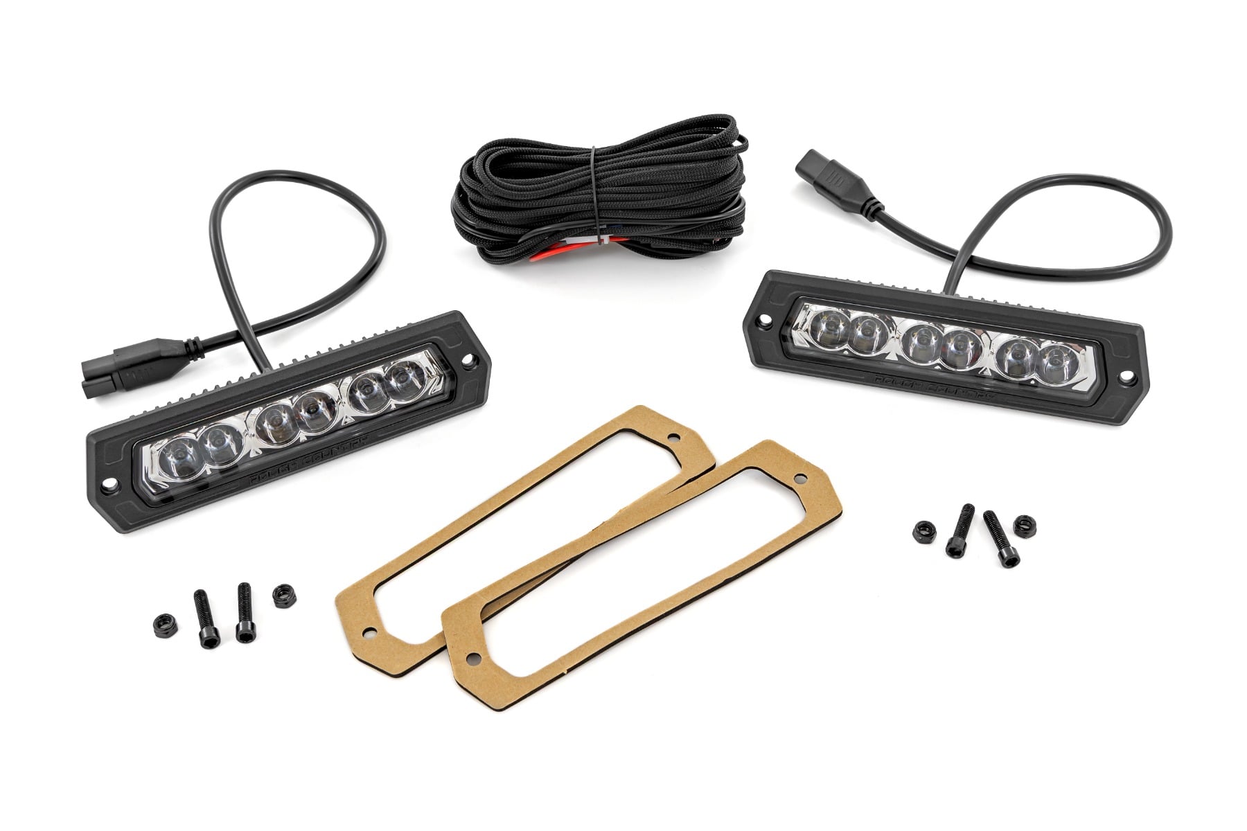 Rough Country 6 inch Chrome Series flush mount LED lights pair