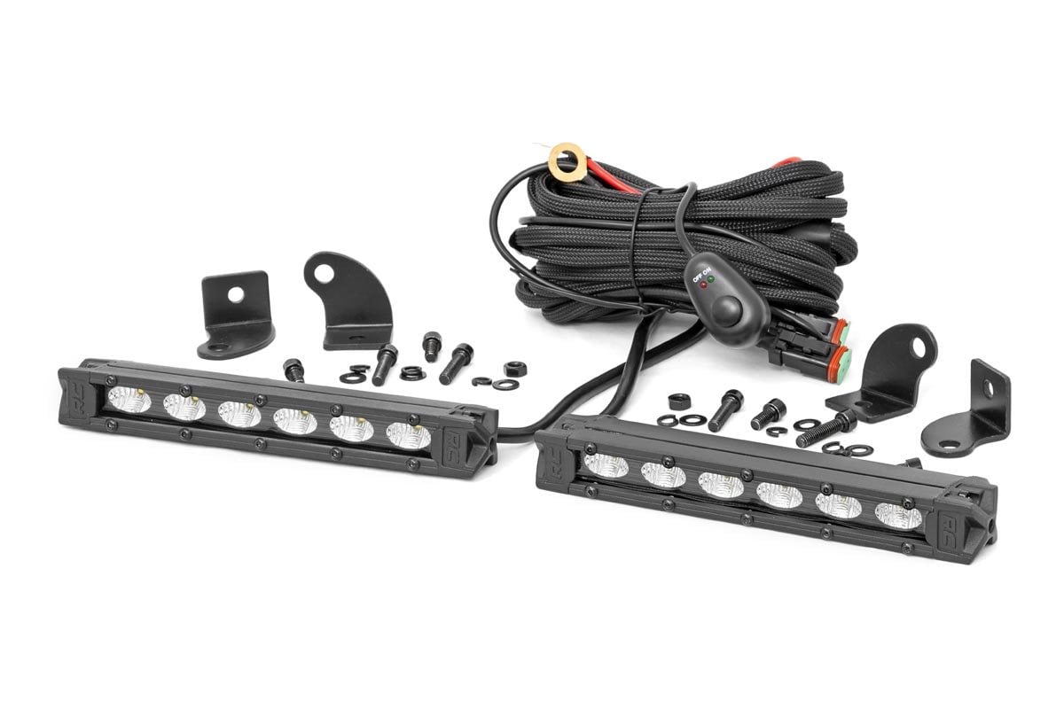 Rough Country 6 inch Slimline Black Series LED light bar pair