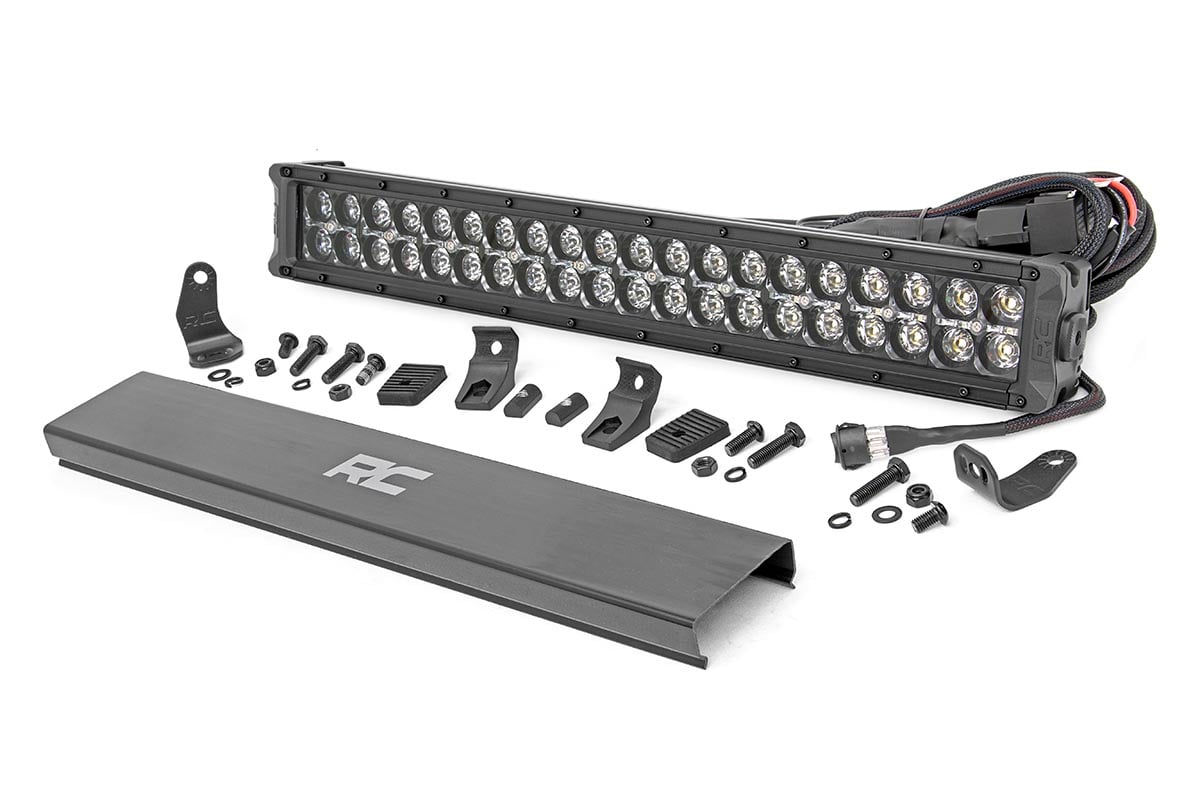 Rough Country 20 Inch Black Series Dual Row LED Light Bar Cool White DRL - main view