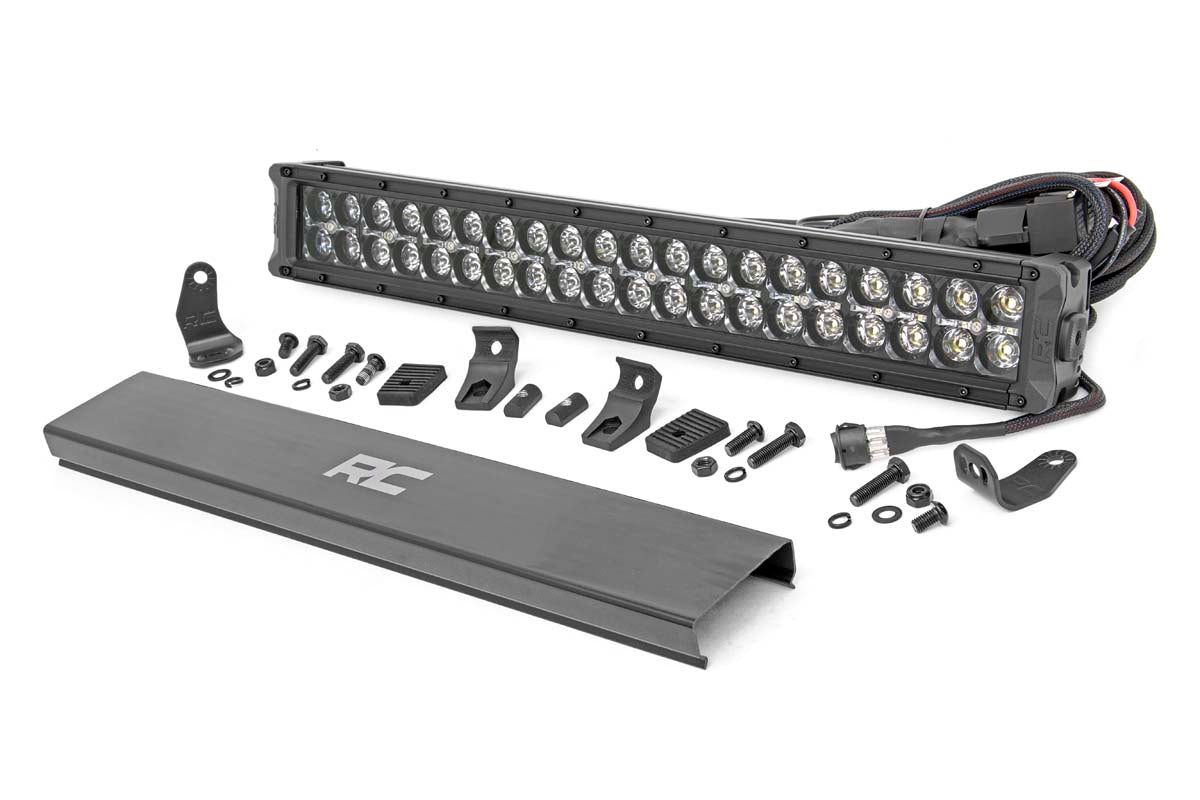 Rough Country 20 Inch Black Series Dual Row LED Light Bar Amber DRL - main view
