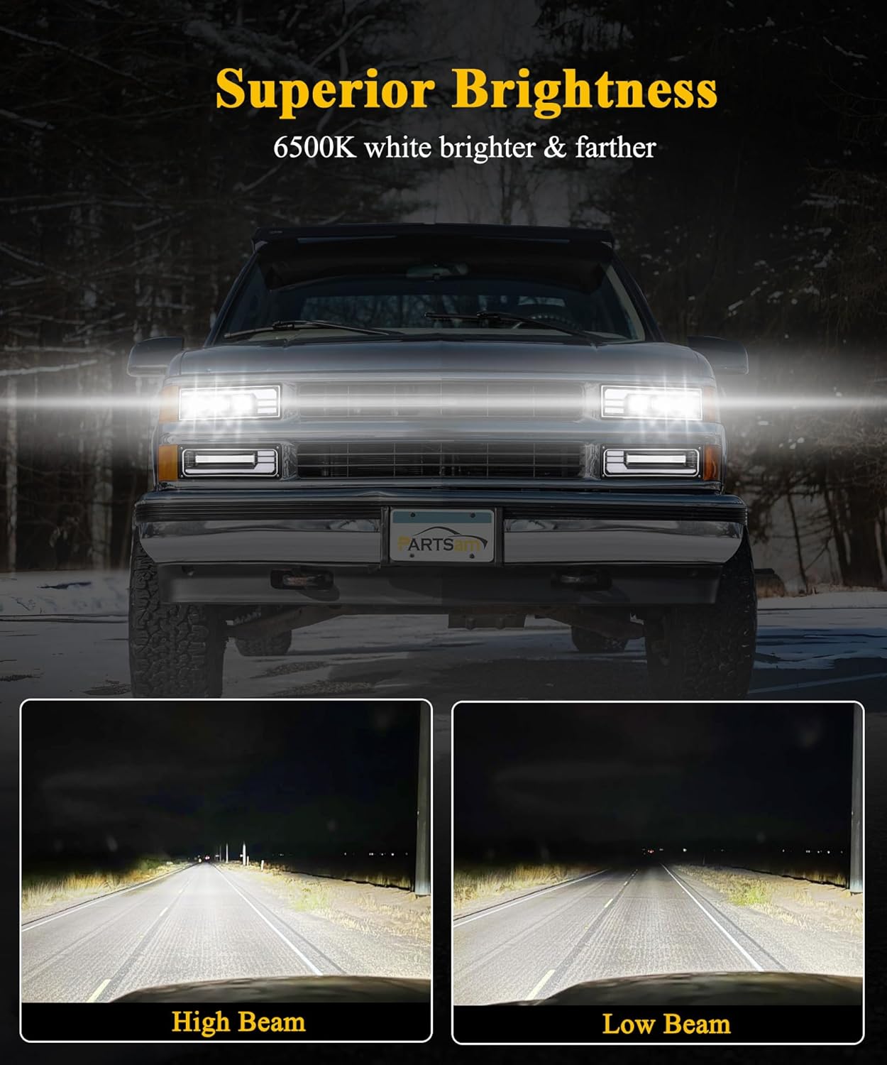 Partsam LED Headlights Assembly for OBS Truck 88-98 - detail
