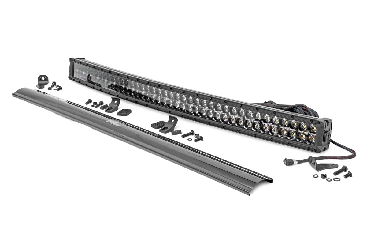 Rough Country 40 Inch Black Series Curved Dual Row LED Light Bar Cool White DRL - main view