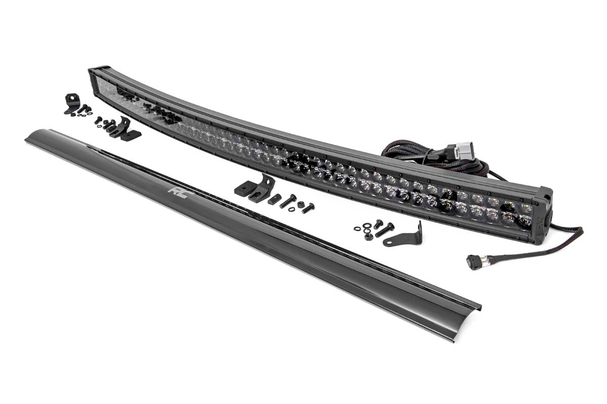 Rough Country 50 Inch Black Series Curved Dual Row LED Light Bar Cool White DRL - main view