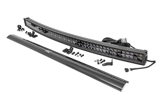 Rough Country 50 Inch Black Series Curved Dual Row LED Light Bar Cool White DRL - main view