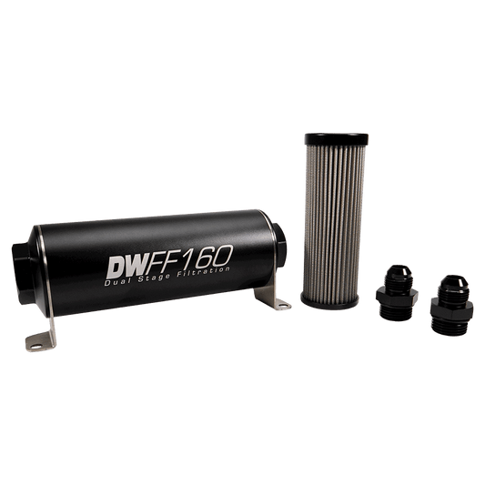 DeatschWerks 160mm In-Line Fuel Filter Kit - 5 Micron, -8AN