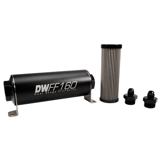 DeatschWerks 160mm In-Line Fuel Filter Kit - 10 Micron, -6AN
