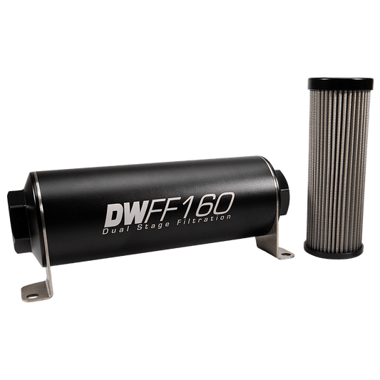 DeatschWerks 160mm In-Line Fuel Filter Kit - 10 Micron, ORB Female