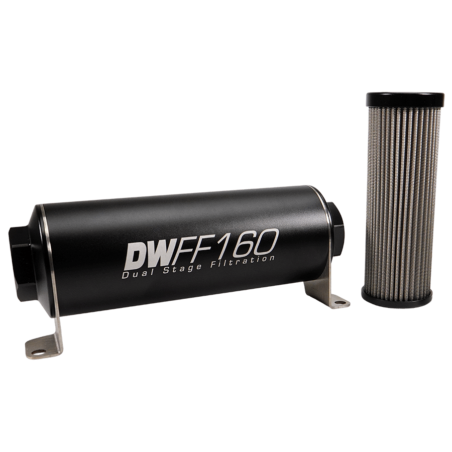 DeatschWerks 160mm In-Line Fuel Filter Kit - 40 Micron, ORB Female
