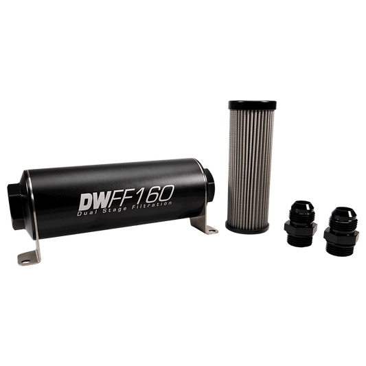DeatschWerks 160mm In-Line Fuel Filter Kit - 100 Micron, -10AN