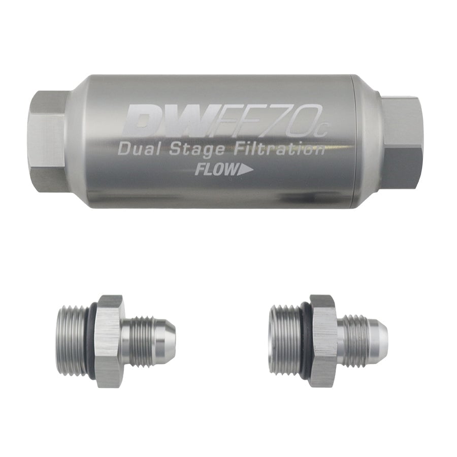 DeatschWerks 70mm Compact In-Line Fuel Filter Kit - 10 Micron, -6AN