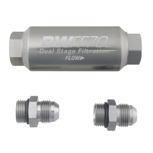 DeatschWerks 70mm Compact In-Line Fuel Filter Kit - 10 Micron, -8AN