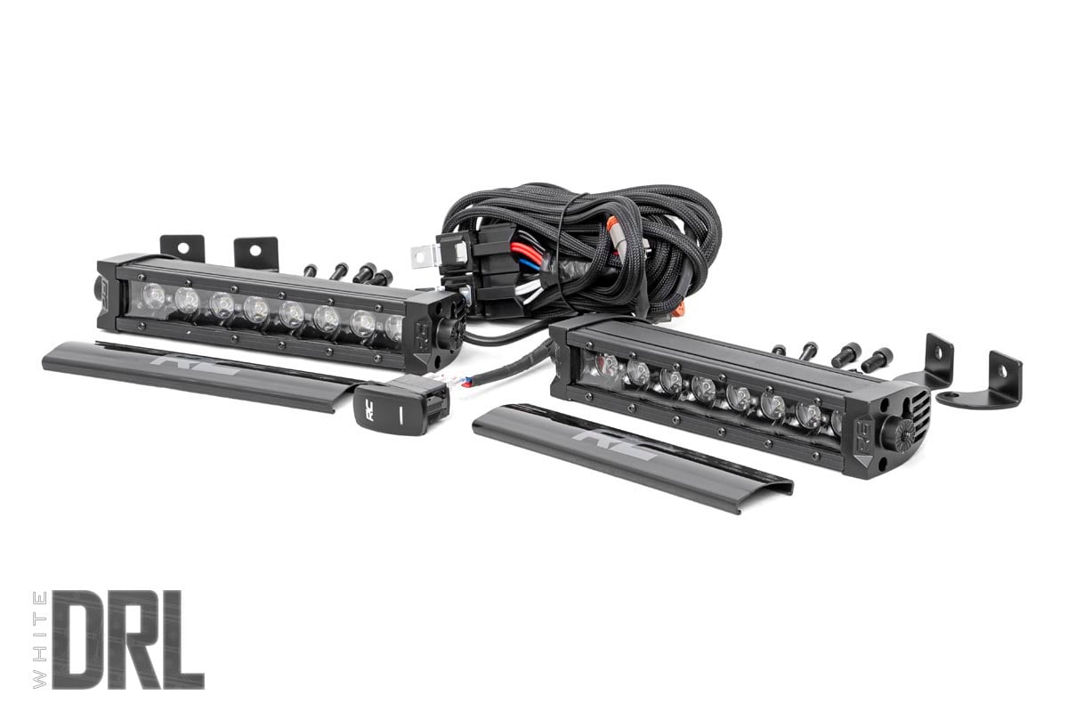 Rough Country 8 inch LED light bar pair white DRL