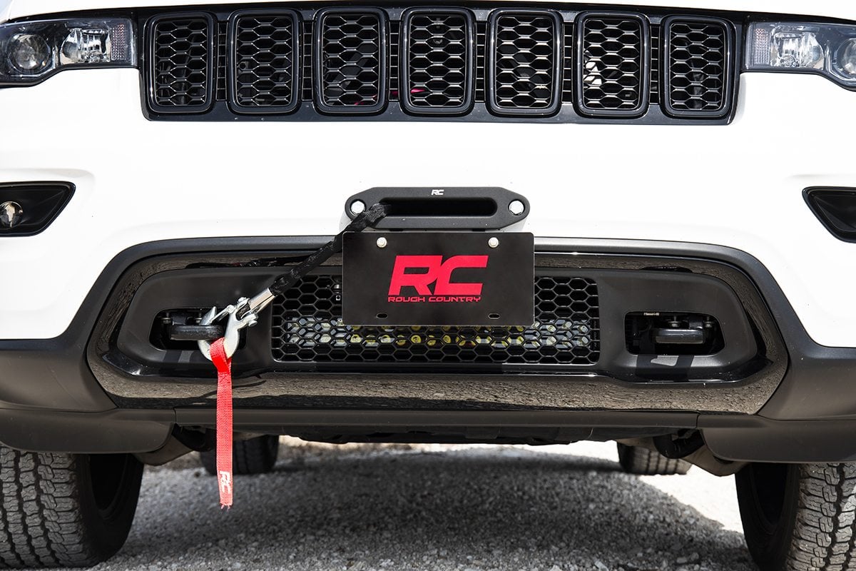 Rough Country fairlead license plate mount