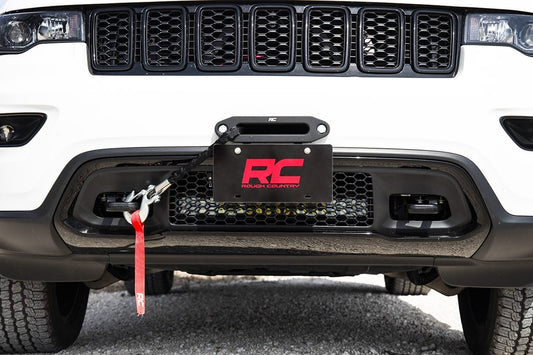 Rough Country fairlead license plate mount