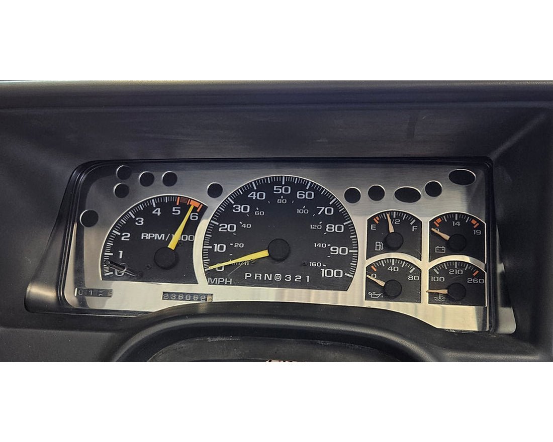 Billet gauge trim ring for 1995-1998 Chevy GMC OBS truck