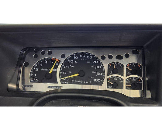 Billet gauge trim ring for 1995-1998 Chevy GMC OBS truck