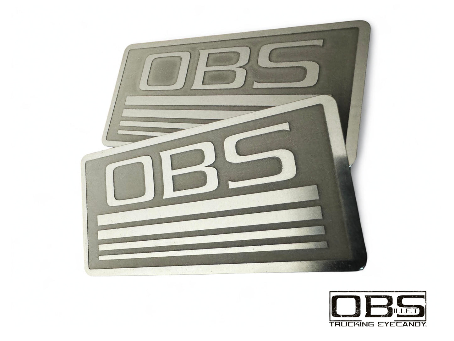 4 Line Classic Pillar Emblem - Inverse Engraved - Machined Billet