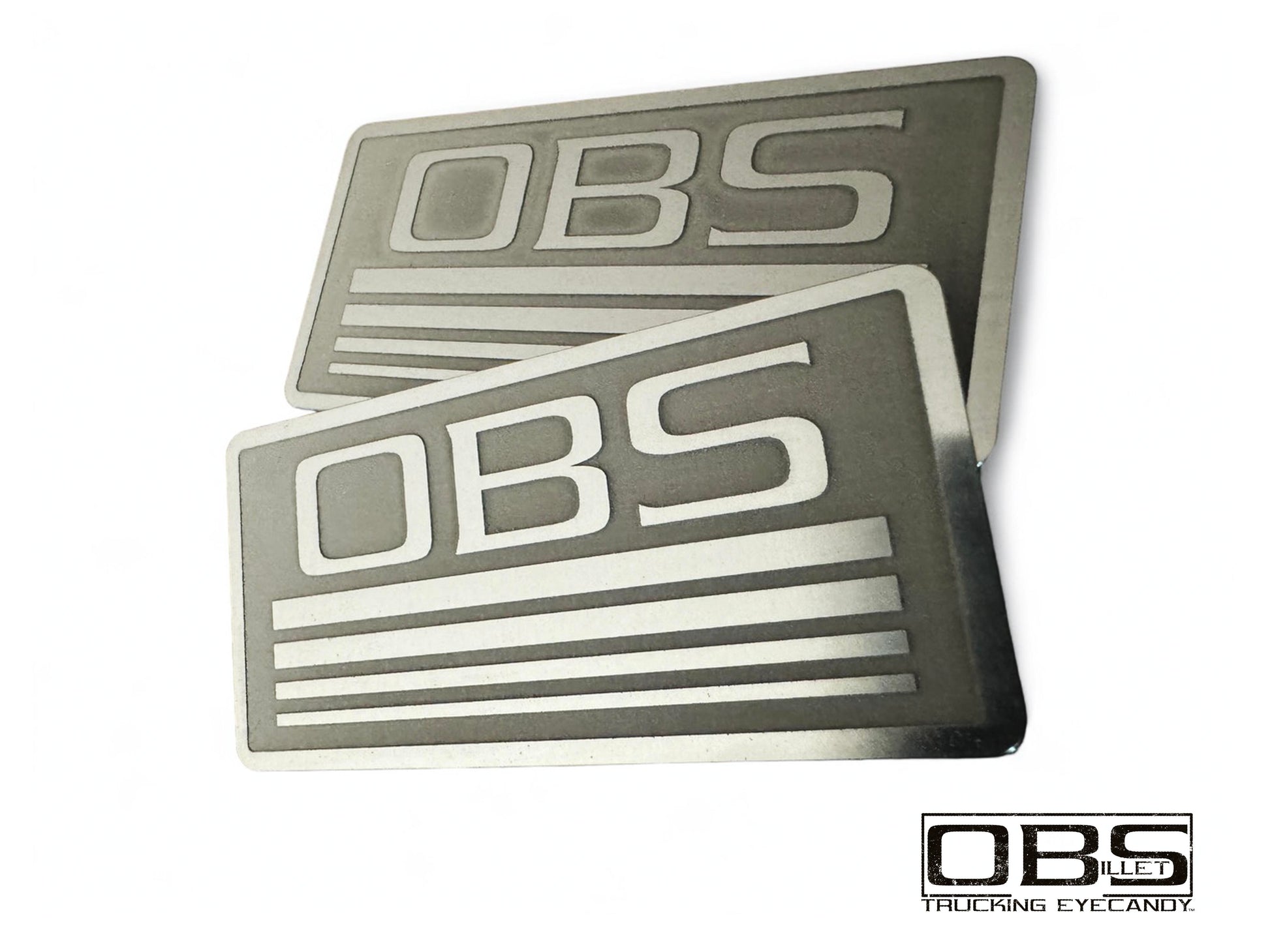 4 Line Classic Pillar Emblem - Inverse Engraved - Machined Billet