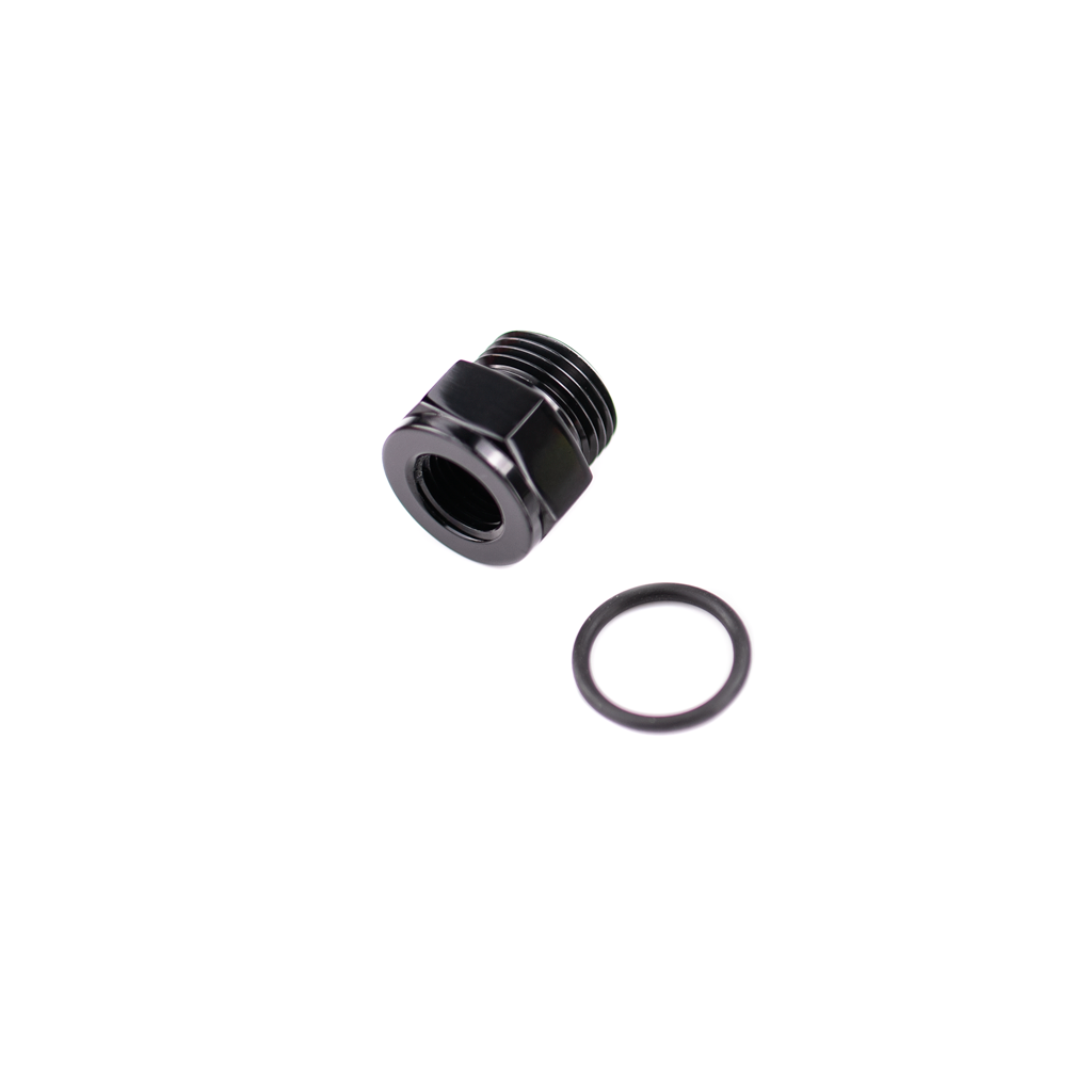 -8AN ORB Plug to 1/4in NPT Black