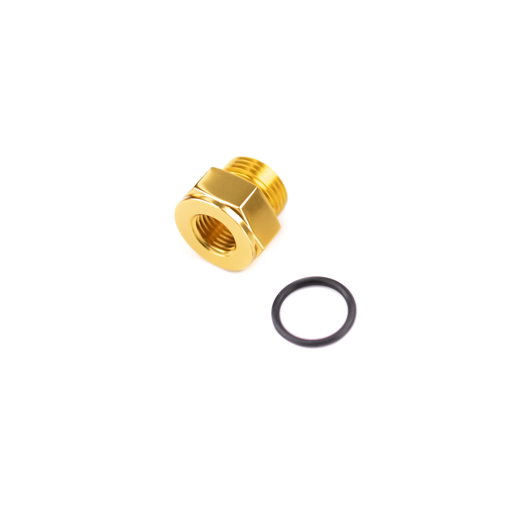 -8AN ORB Plug to 1/4in NPT Gold