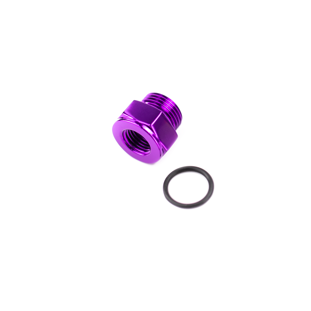 -8AN ORB Plug to 1/4in NPT Purple