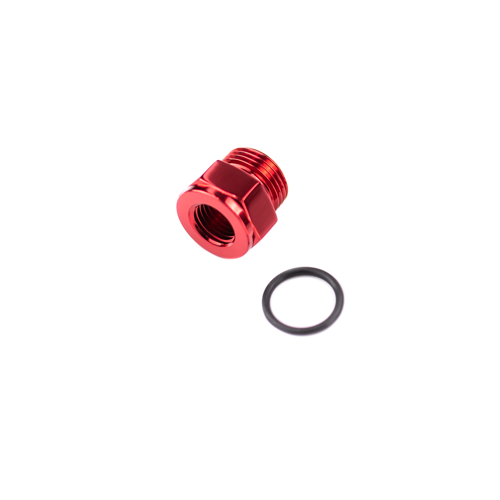 -8AN ORB Plug to 1/4in NPT Red