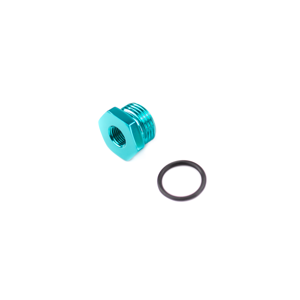 -8AN ORB Plug to 1/4in NPT Teal