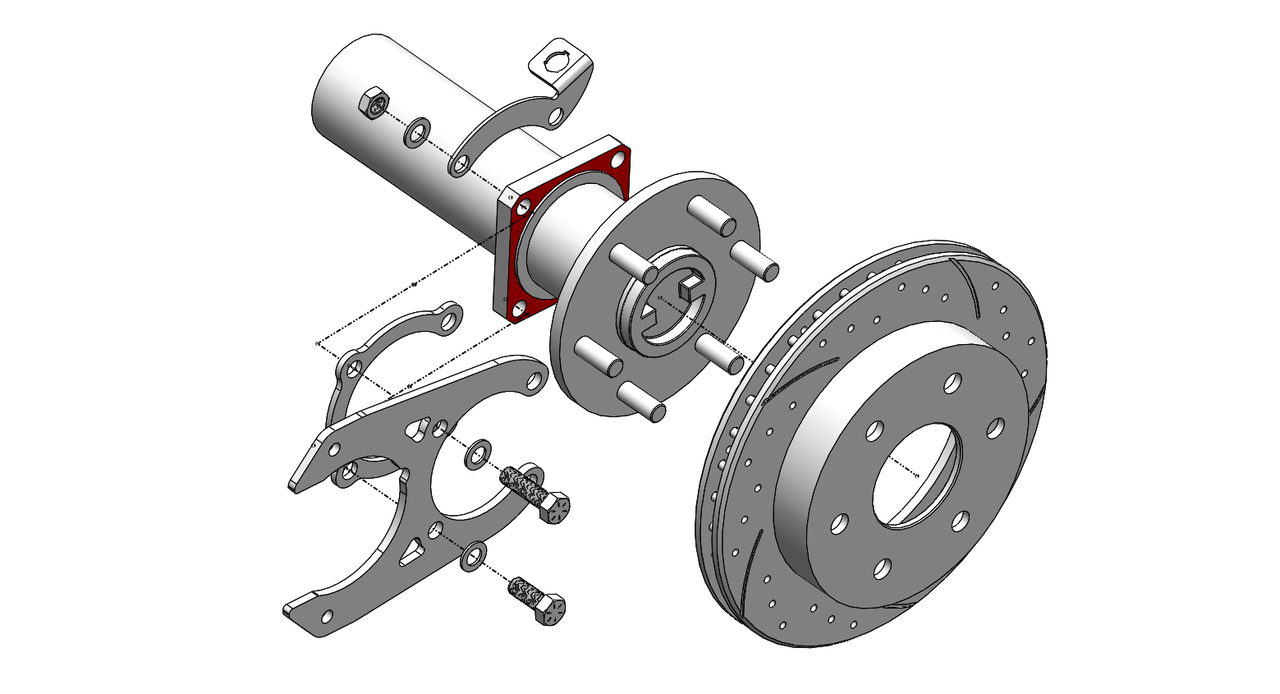 K1500 6-Lug Rear Disc Brake Kit - axle exploded diagram