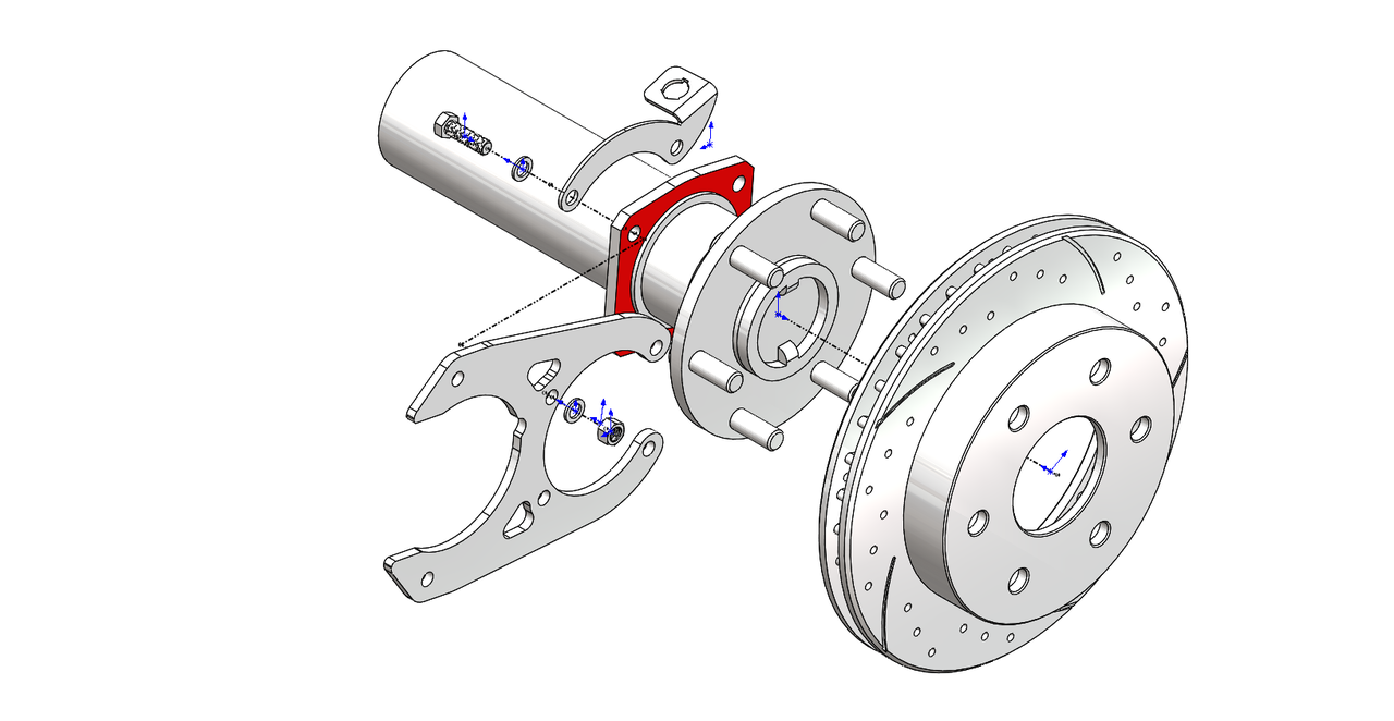 K1500 6-Lug Rear Disc Brake Kit - axle exploded diagram
